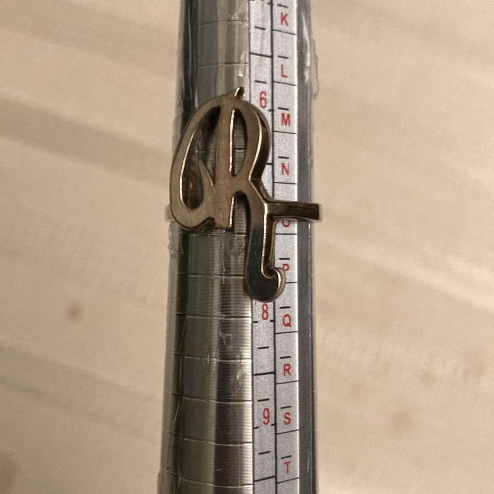 Sterling Silver Unisex Script Initial “R” Ring, S… - image 5